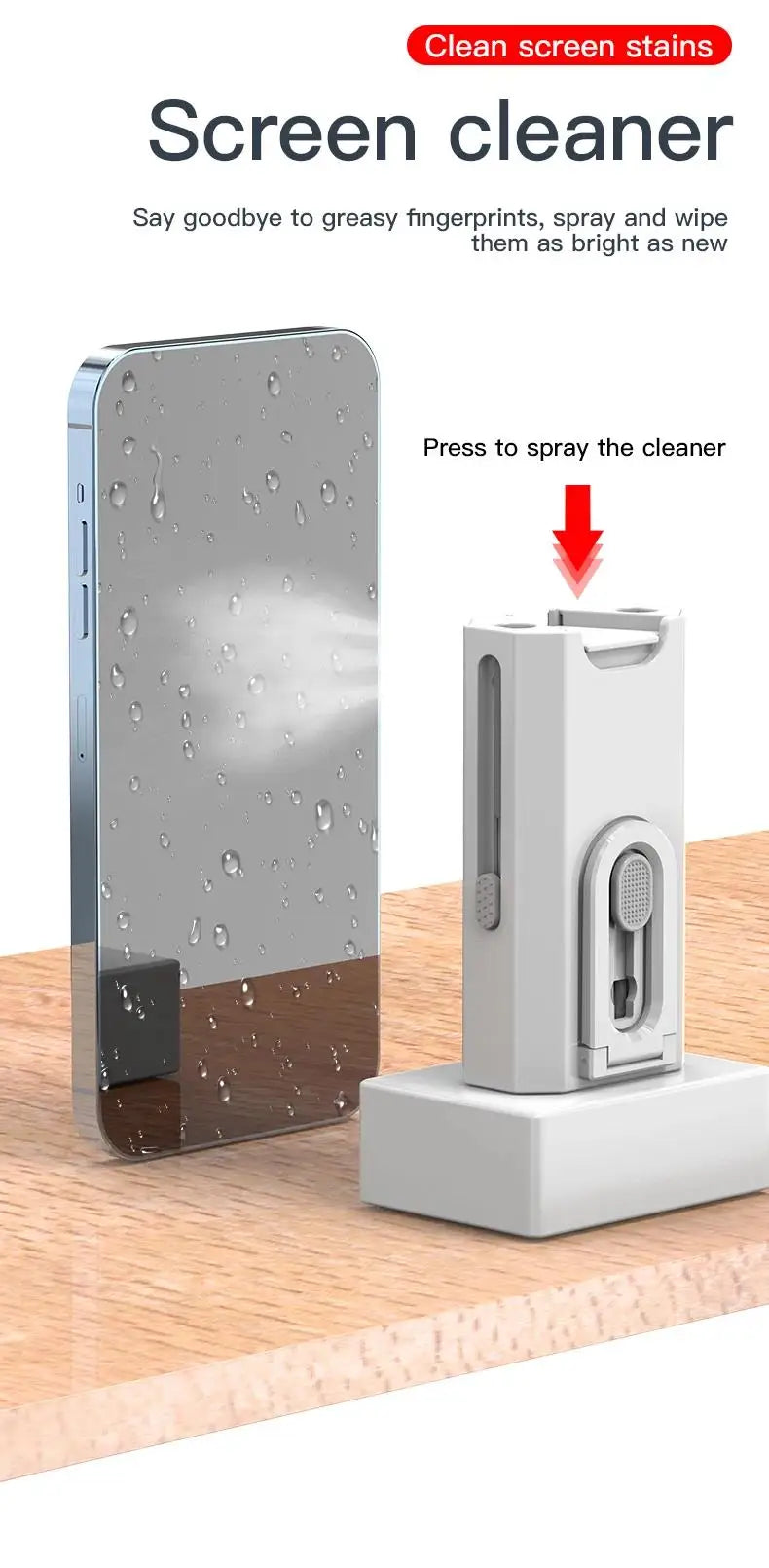 8-in-1 Keyboard Cleaning Kits Cleaner Headphone Cleaner Pen Keycap Puller Laptop Screen Cleaning Bluetooth Earphone Cleaning Kit