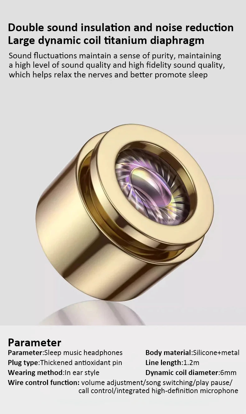 Wired Sleep Earphones 3.5mm-Pin In Ear Soft Headsets Noise Cancelling Wired Headphone with Mic Bass HiFi Stereo Silicone Earbuds