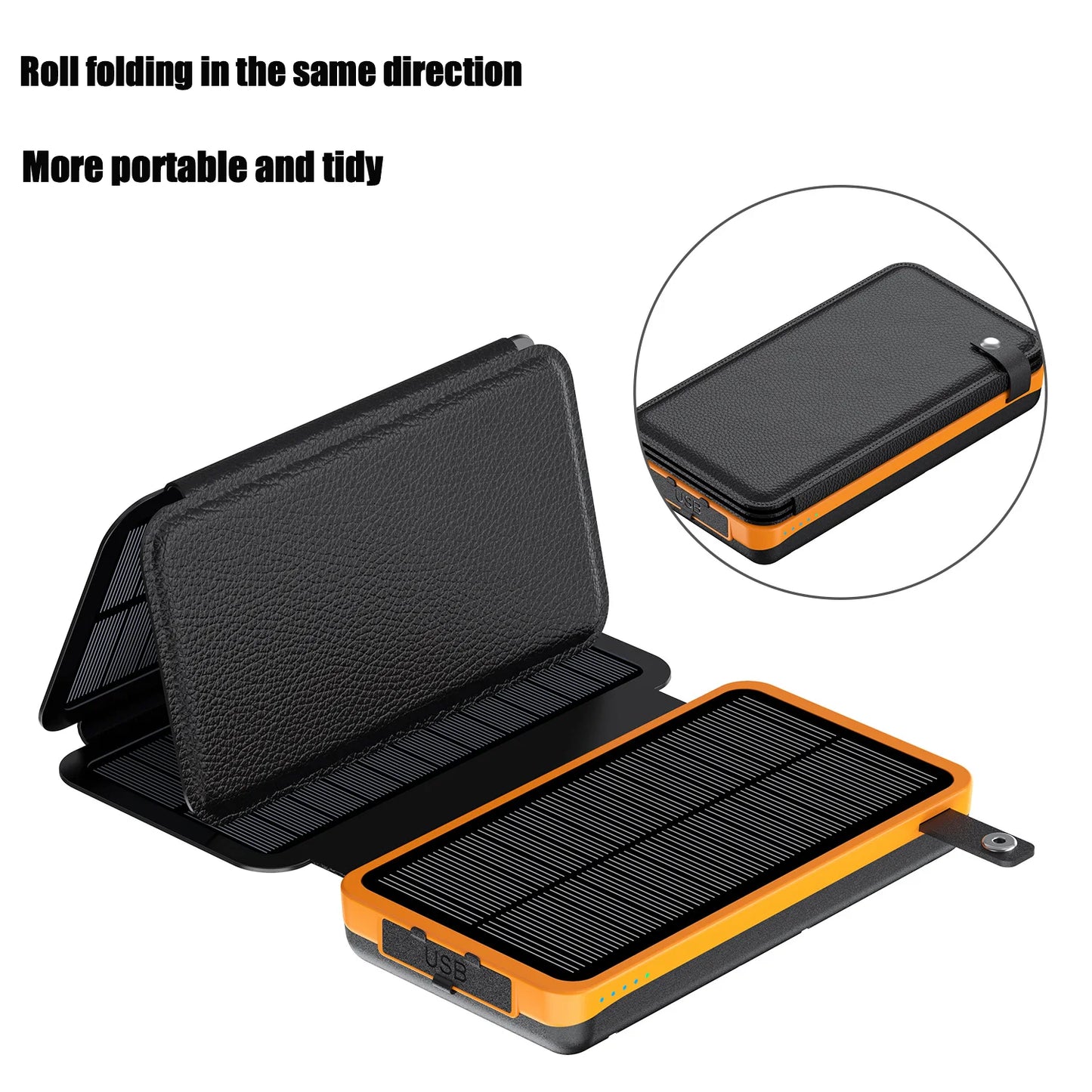 New Portable Solar Power Bank 20000mAh Large Capacity Charger Compatible with IOS Android USB-A And USB-C Fast Charging outdoor