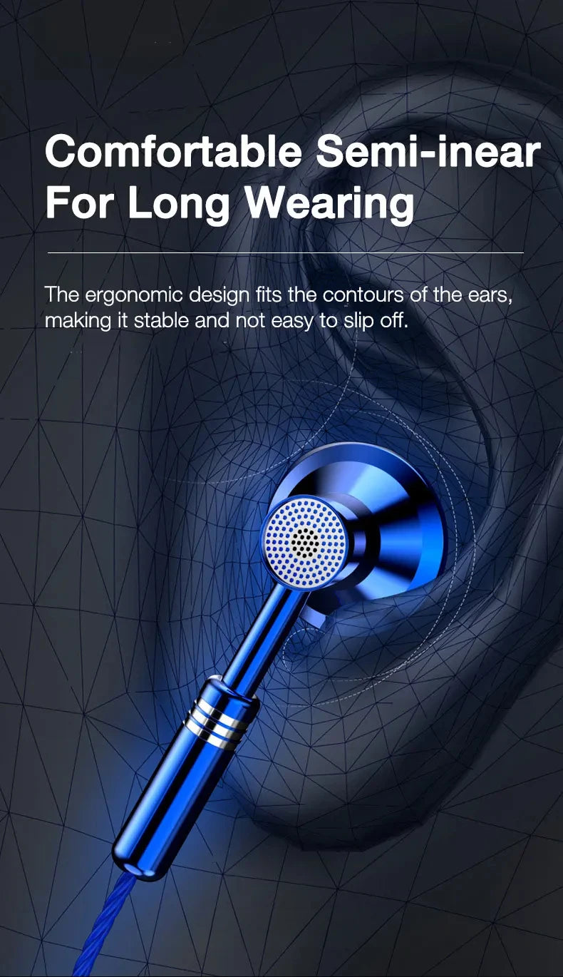 Wired Headphones Bass 9D Stereo Earphones Mic Headphone Headset in-ear Wire Earphon Earbud Phone Headset with Microphone