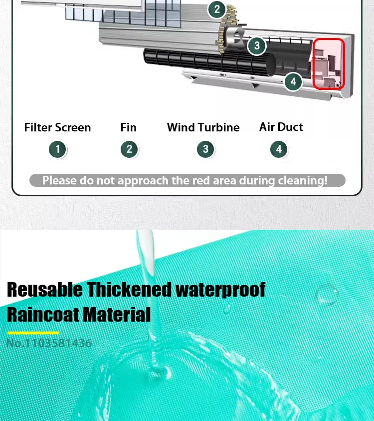 Air Conditioning Cleaning Kit Air Coditioning Cleaning Cover Leak-proof Cover Full with Water Pipe Disassembly-free Clean Tools