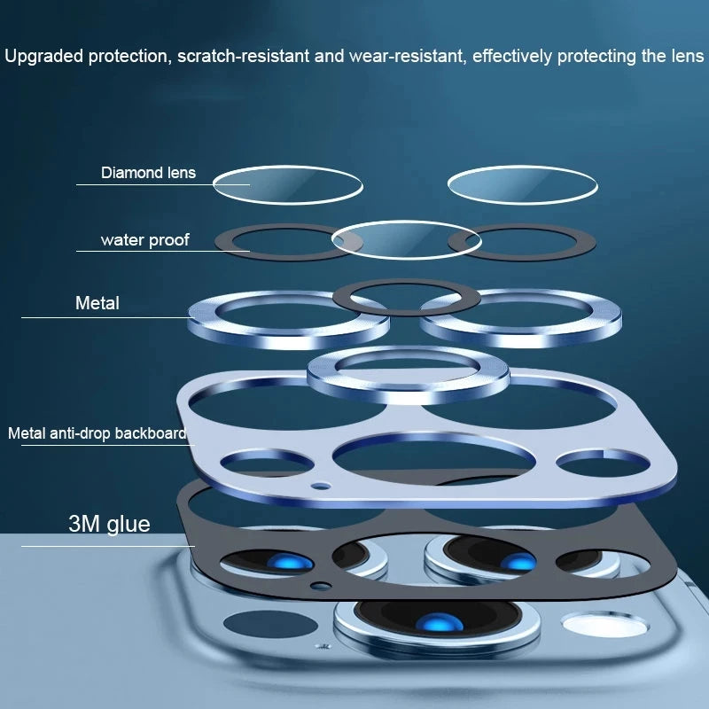 Full Cover Camera Lens Protector For iPhone 14 Pro Max 13 Pro Tempered Glass For iPhone 11 12 Pro Max 13 Mini Metal Lens Glass
