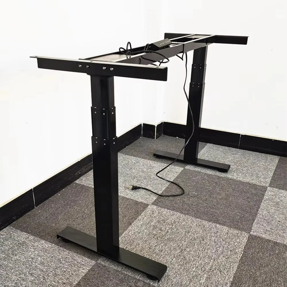 Black or White Electric Stand Up Desk Two/Three Sections Electric Dual Motor Height Adjustable Table Lifting Desk Frame