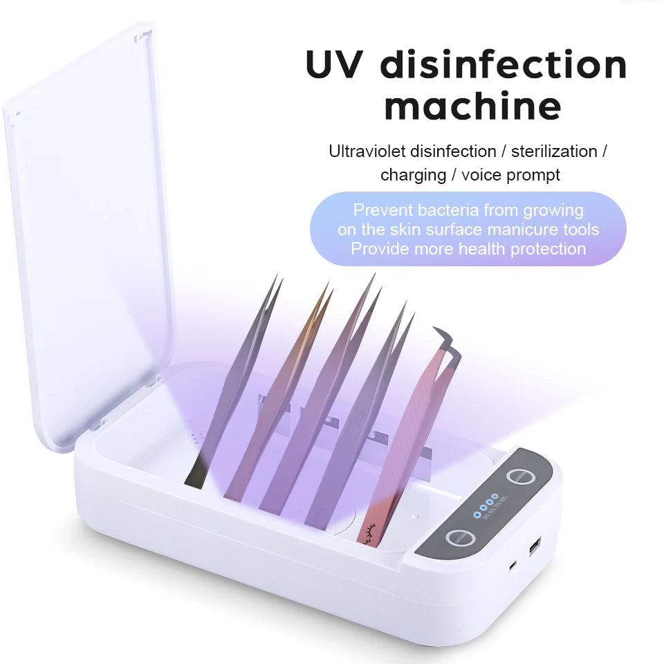 UV Light Sanitizer Box Tweezers/Phone/Baby care sterilizer Portable UVC Disinfectant Aroma Function for Eyelash Extension Tool