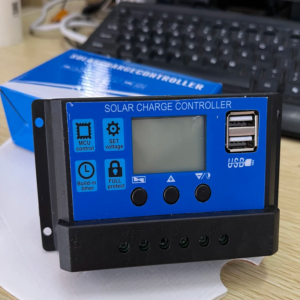 Solar Charge Controller LED Display 12V/24V Auto 48V Battery Regulator Home Electronic Electrician Controlling Accessory