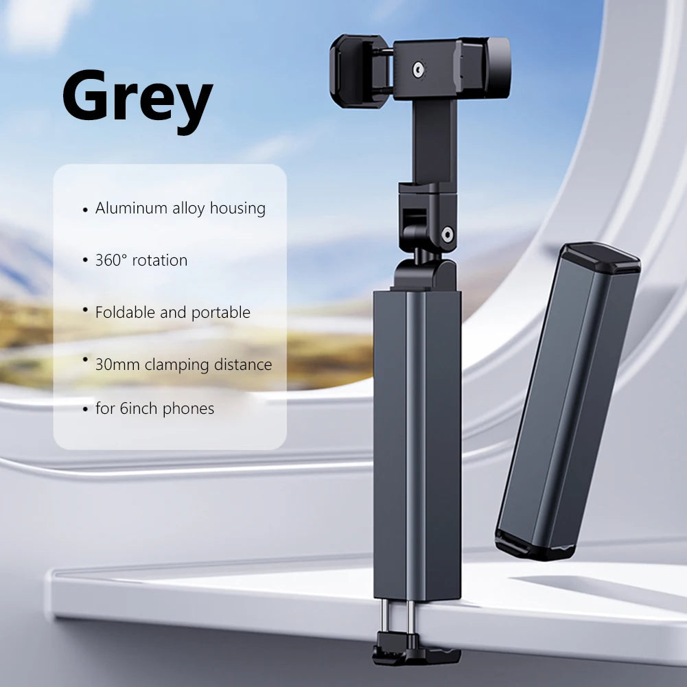 Foldable Bed/Desk Arm Mount Tablet Holder 360° Rotation Adjustable Aluminum Alloy Tablet Stand for IPad iPhone 4-12.9Inch Device