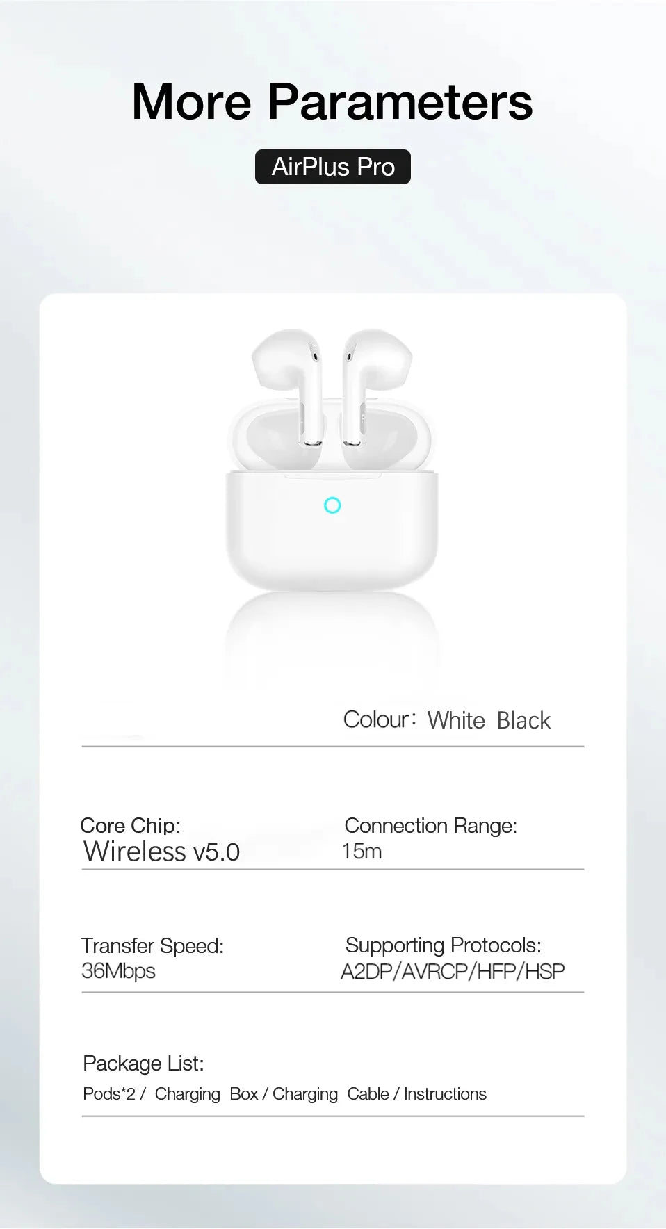 Bluetooth 5.3 True Wireless Earbuds with Charging Box Waterproof Earphone Volume Control Mini TWS Headphone Handsfree for Sports