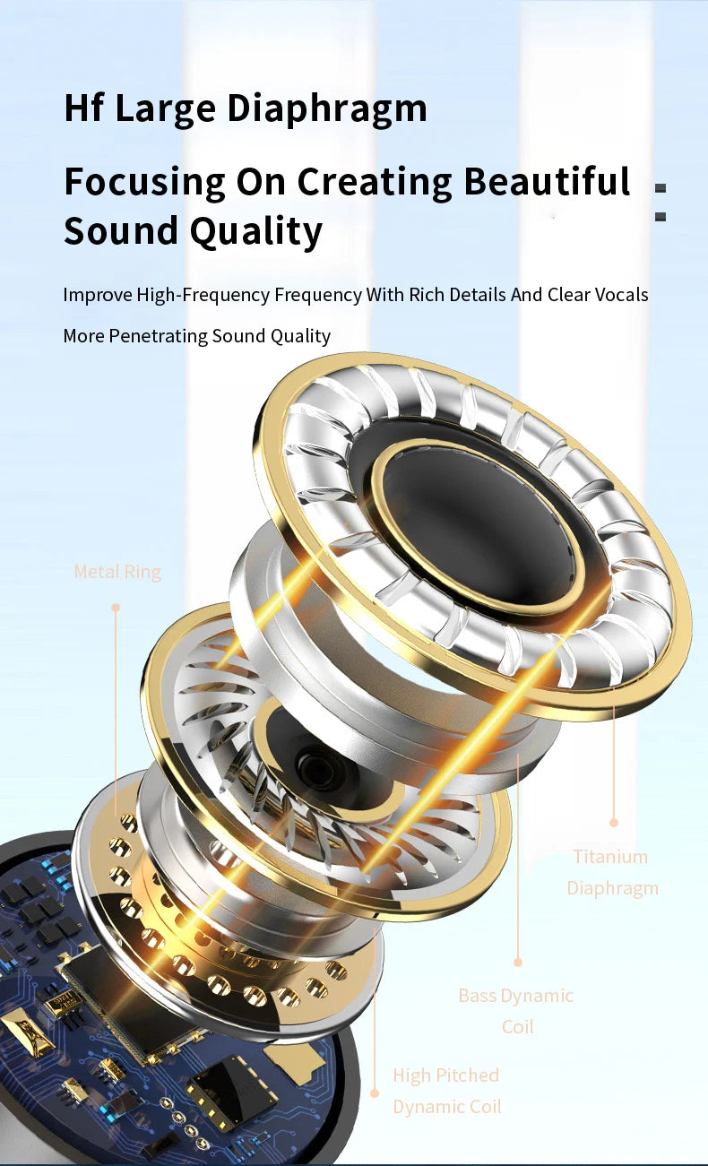 Wired Earphones Half In Ear Type 3.5mm Dual Plug Gaming Headset HiFi Bass Stereo Curved HD Earbuds For Laptops Mobile Phones