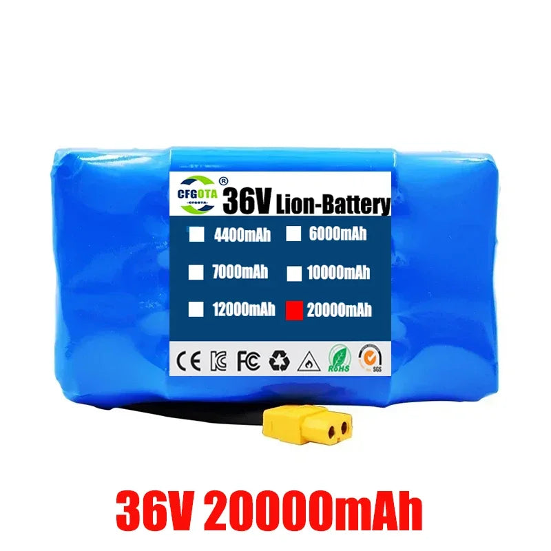 Genuine 36V 12Ah 10s2p Battery Packs Rechargeable Lithium Ion Battery for Electric Self Balancing Scooter HoverBoard Unicycle
