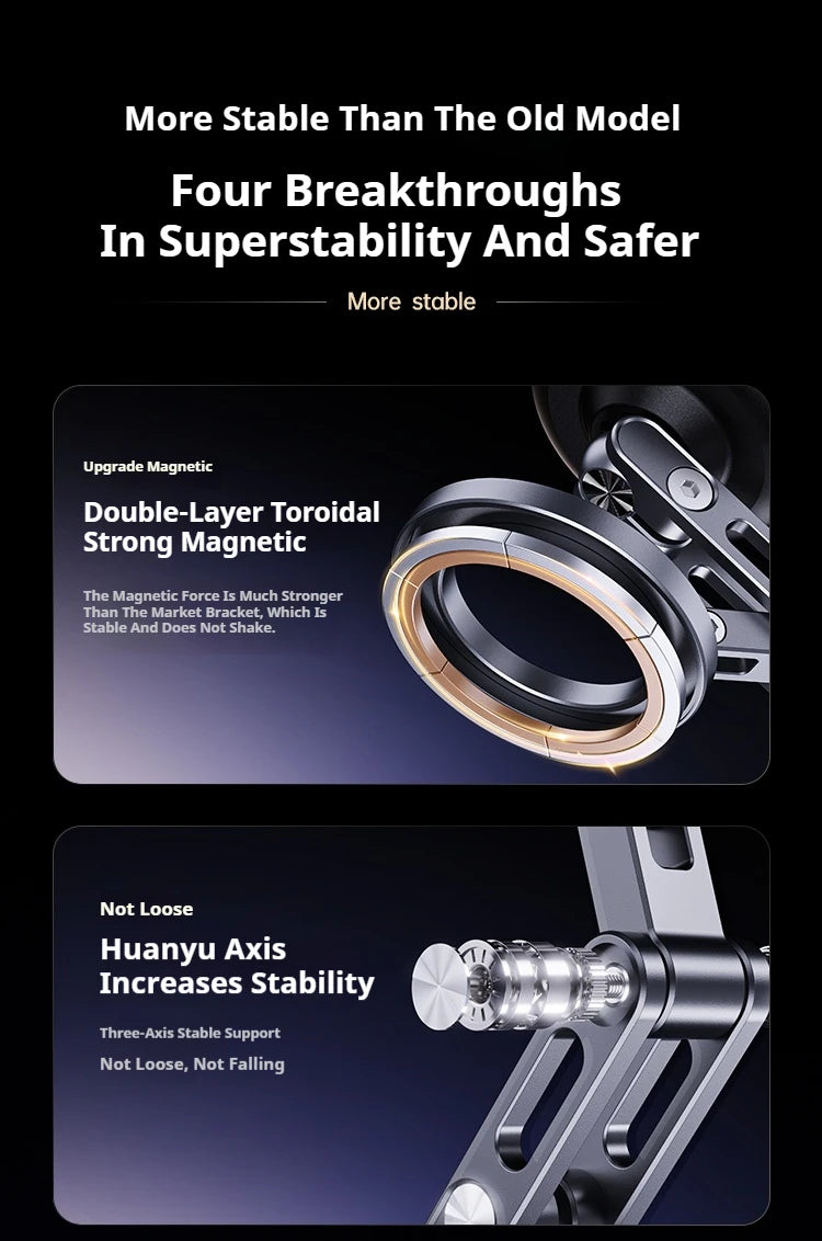 Magnetic Phone Holder Rotating Folding Electric Vacuum Suction Mag Stand For Car Navigation Gym Kitchen Streaming Bracket