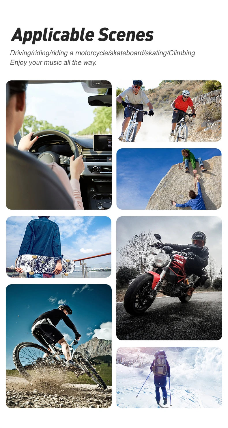 Bluetooth Earphones connects two phone Wireless HiFi Headset Waterproof Noise Reduction Sports Earbuds With Mic For Smartphone