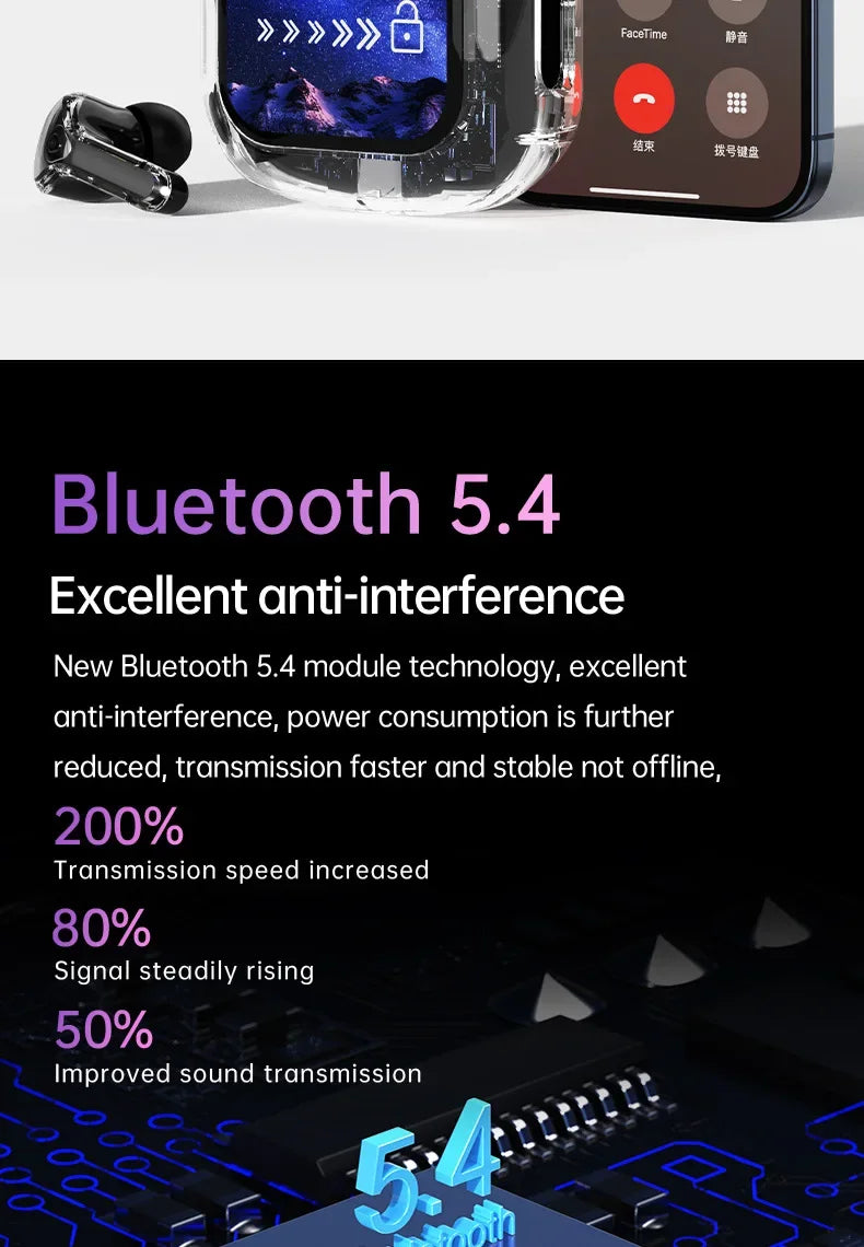 Wireless Bluetooth-compatible Earphones Air31 intelligent Touch Color LCD Screen TWS Earbuds HIFI Noise Reduction Stereo Headset