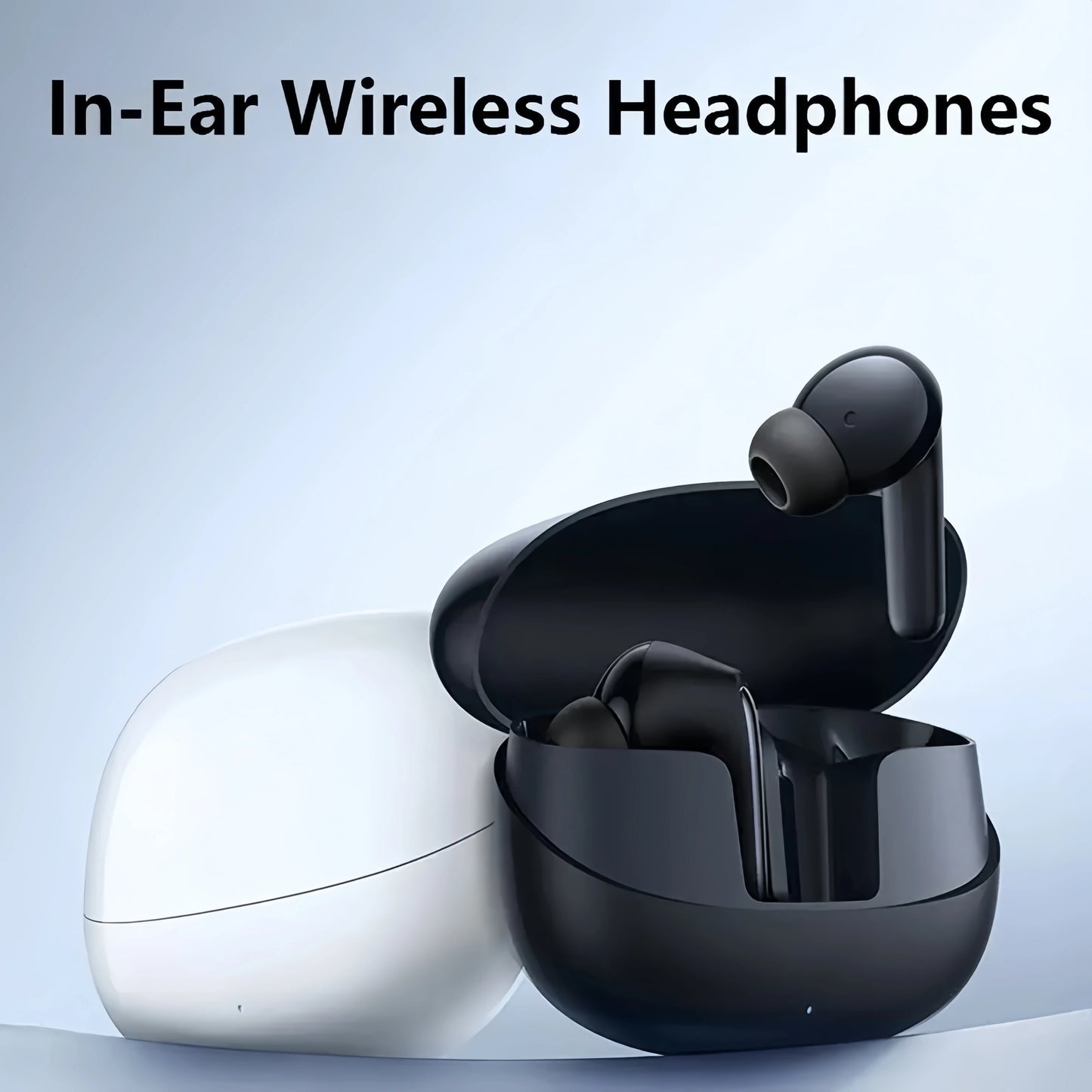 Bluetooth Earphones Wireless Earbuds with Microphone for All Phones Running Android iOS Black