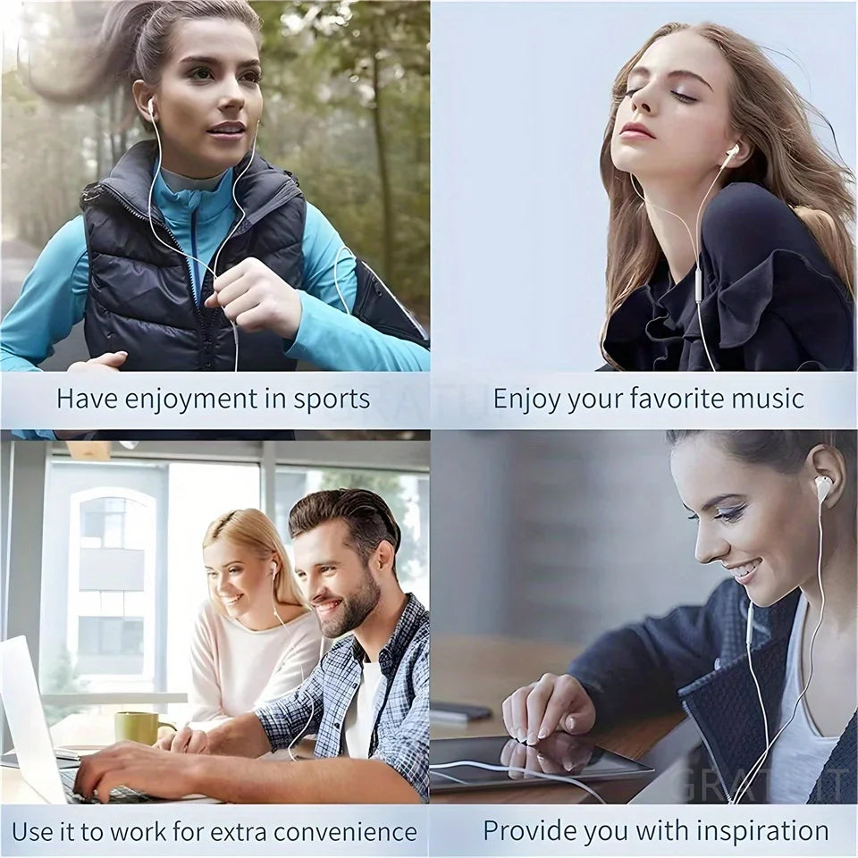 Wired Headphones With Microphone,  For IPhone, IPod, IPad, Lightweight Headphones With Volume Control 6.35mm Headphone Jack