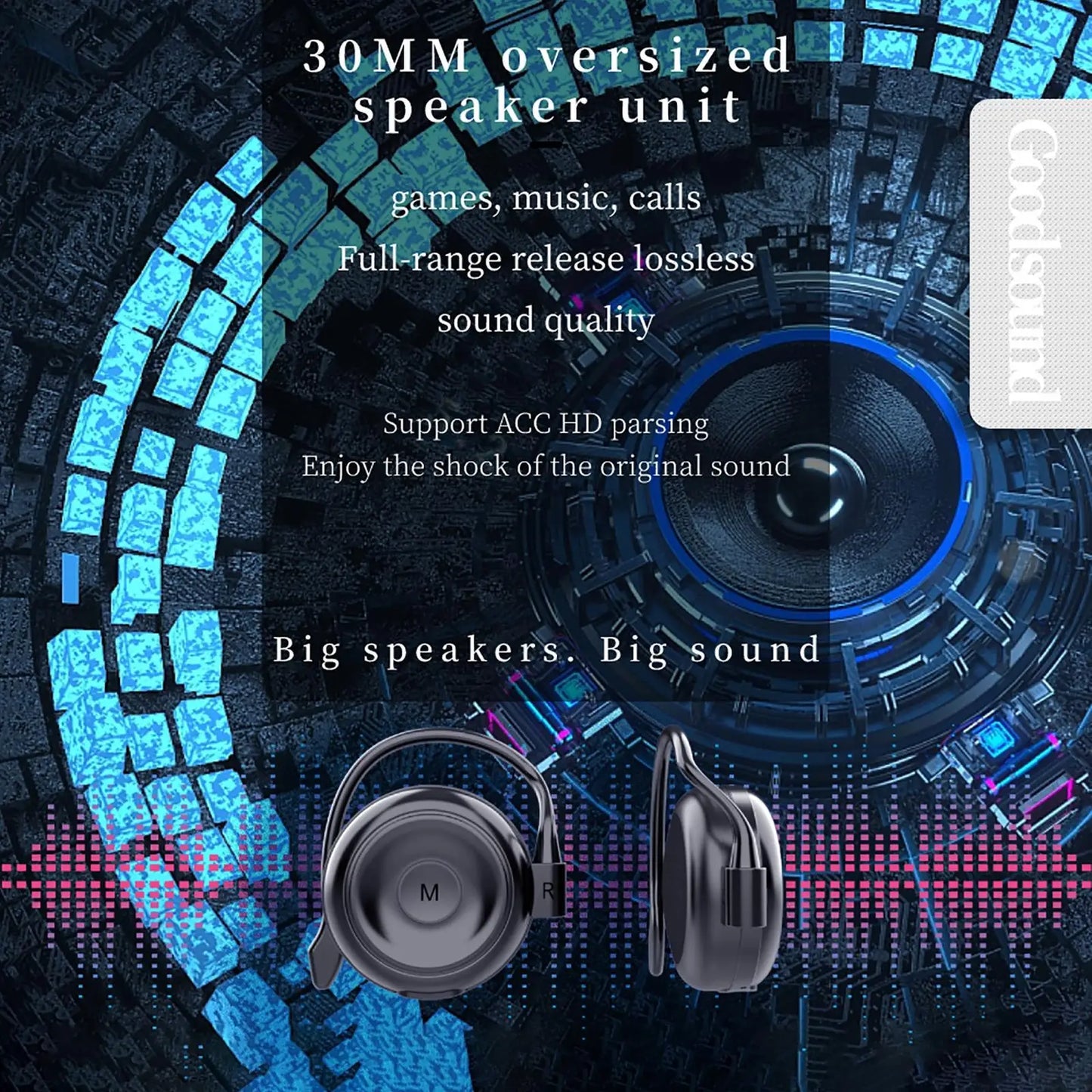 Bluetooth 5.2 Earbuds Ear Clip Headphones Wireless Earphones with Microphone for Workouts Business Clear Sound Noise Reduction