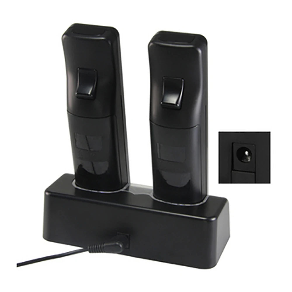 OSTENT Battery Pack Charger Charging Dock Station Controller Stand+ 2 Battery Packs for Nintendo Wii Remote Controller