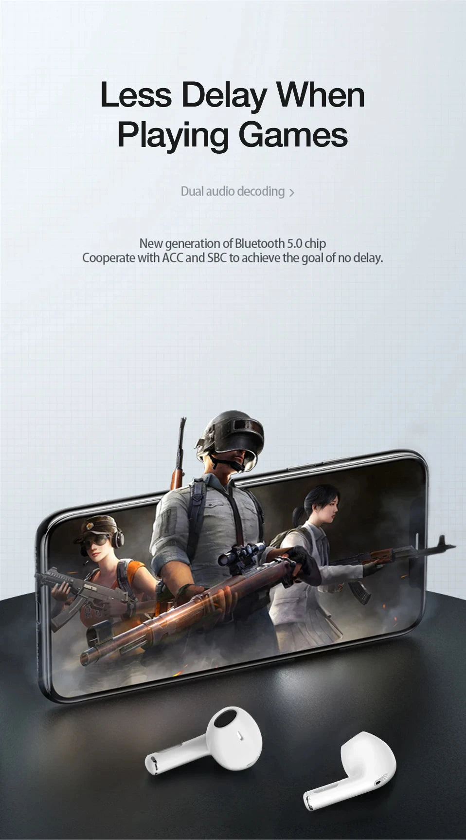 Bluetooth 5.3 True Wireless Earbuds with Charging Box Waterproof Earphone Volume Control Mini TWS Headphone Handsfree for Sports