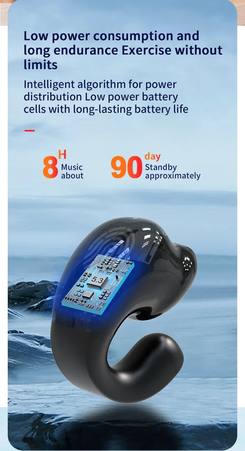 Wireless Headphones Bluetooth 5.3 Earphones With Mic Single in-Ear Sports Waterproof TWS Earbuds Bluetooth Handsfree Headset