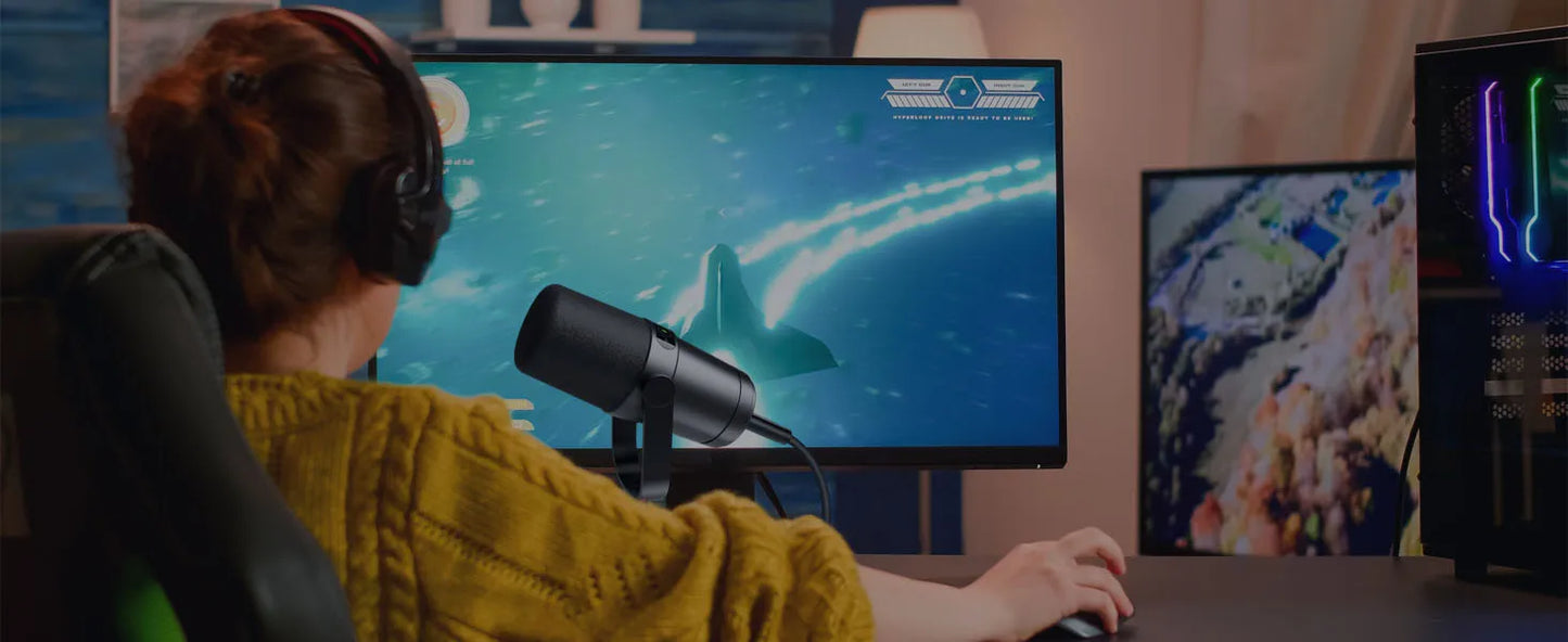 Dynamic Microphone for Podcasts Games Live Broadcast USB/XLR Touch Screen Control Sound Insulation Built-in Headset Output