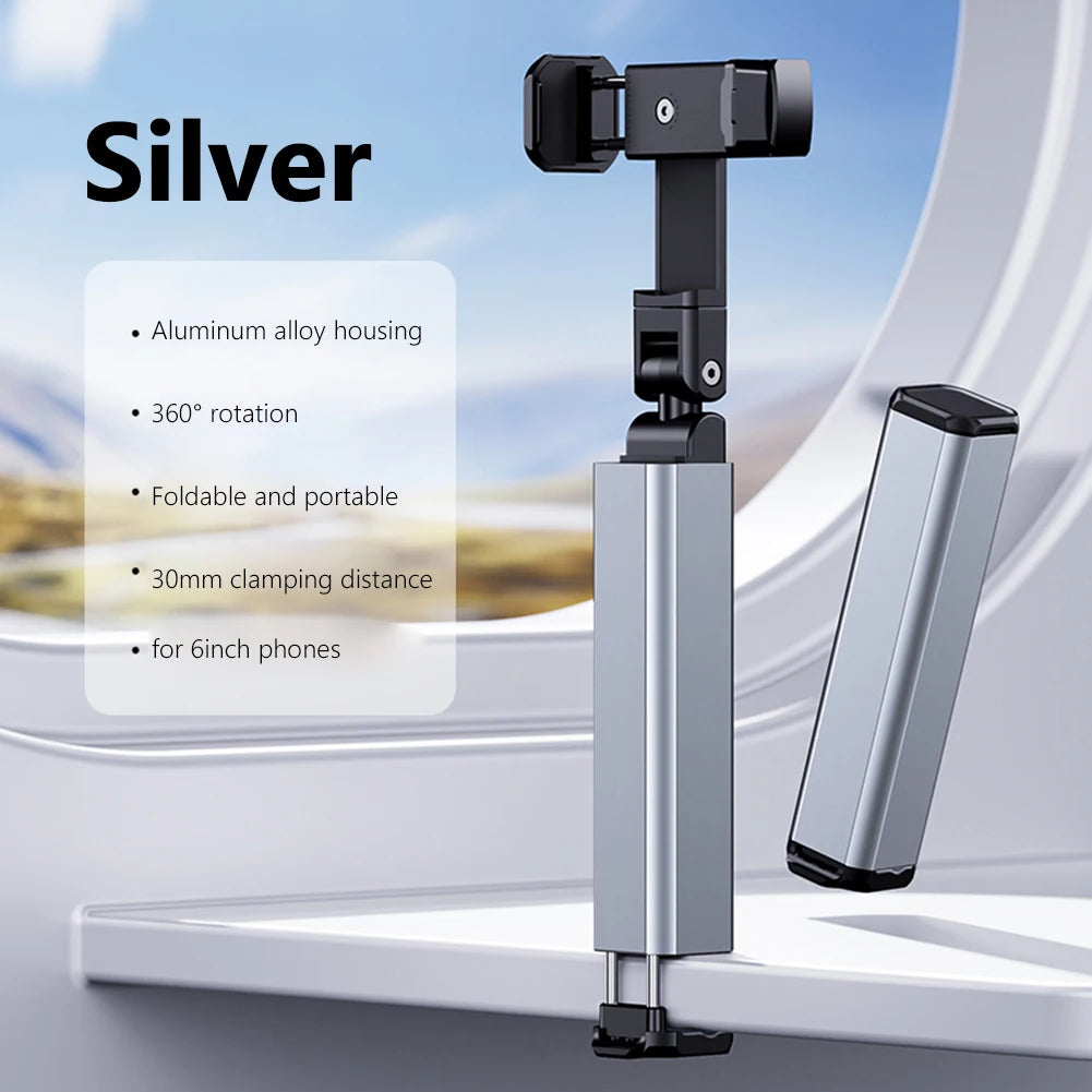 Foldable Bed/Desk Arm Mount Tablet Holder 360° Rotation Adjustable Aluminum Alloy Tablet Stand for IPad iPhone 4-12.9Inch Device