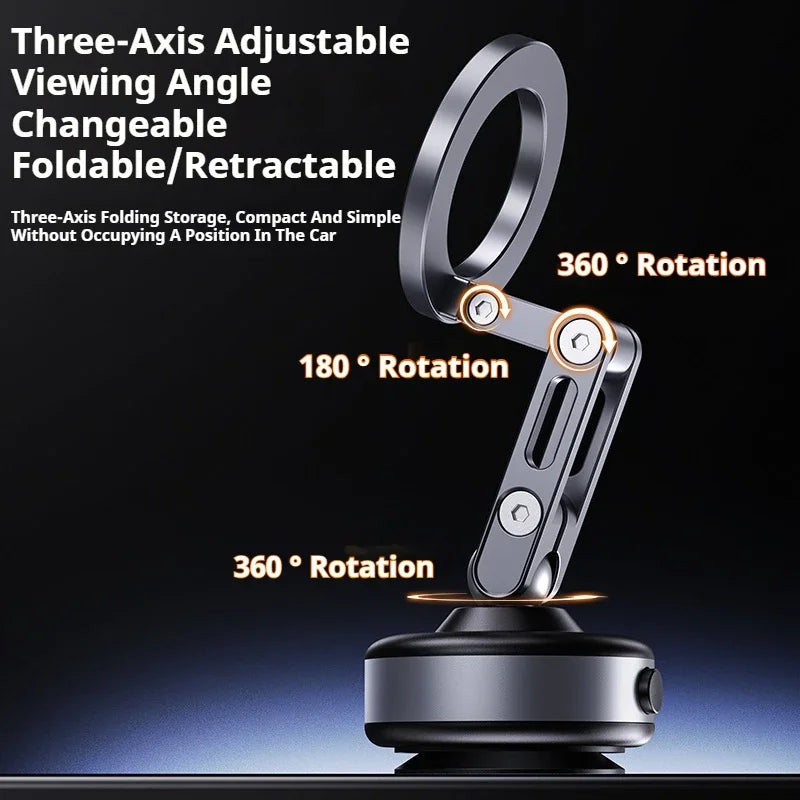Magnetic Phone Holder Rotating Folding Electric Vacuum Suction Mag Stand For Car Navigation Gym Kitchen Streaming Bracket