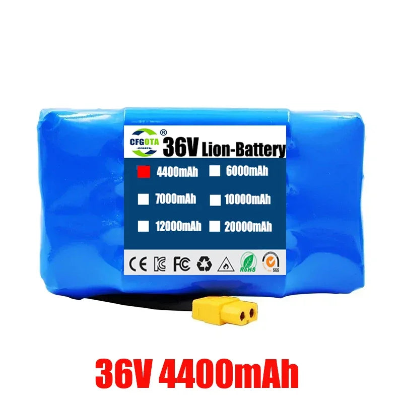 Genuine 36V 12Ah 10s2p Battery Packs Rechargeable Lithium Ion Battery for Electric Self Balancing Scooter HoverBoard Unicycle