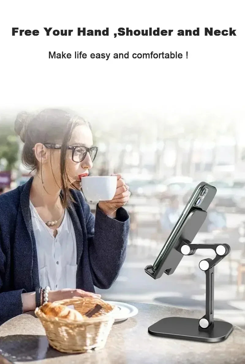 Desk Mobile Phone Holder Stand For IPhone IPad Xiaomi Adjustable Foldable Desktop Tablet Holder Universal Table Cell Phone Stand