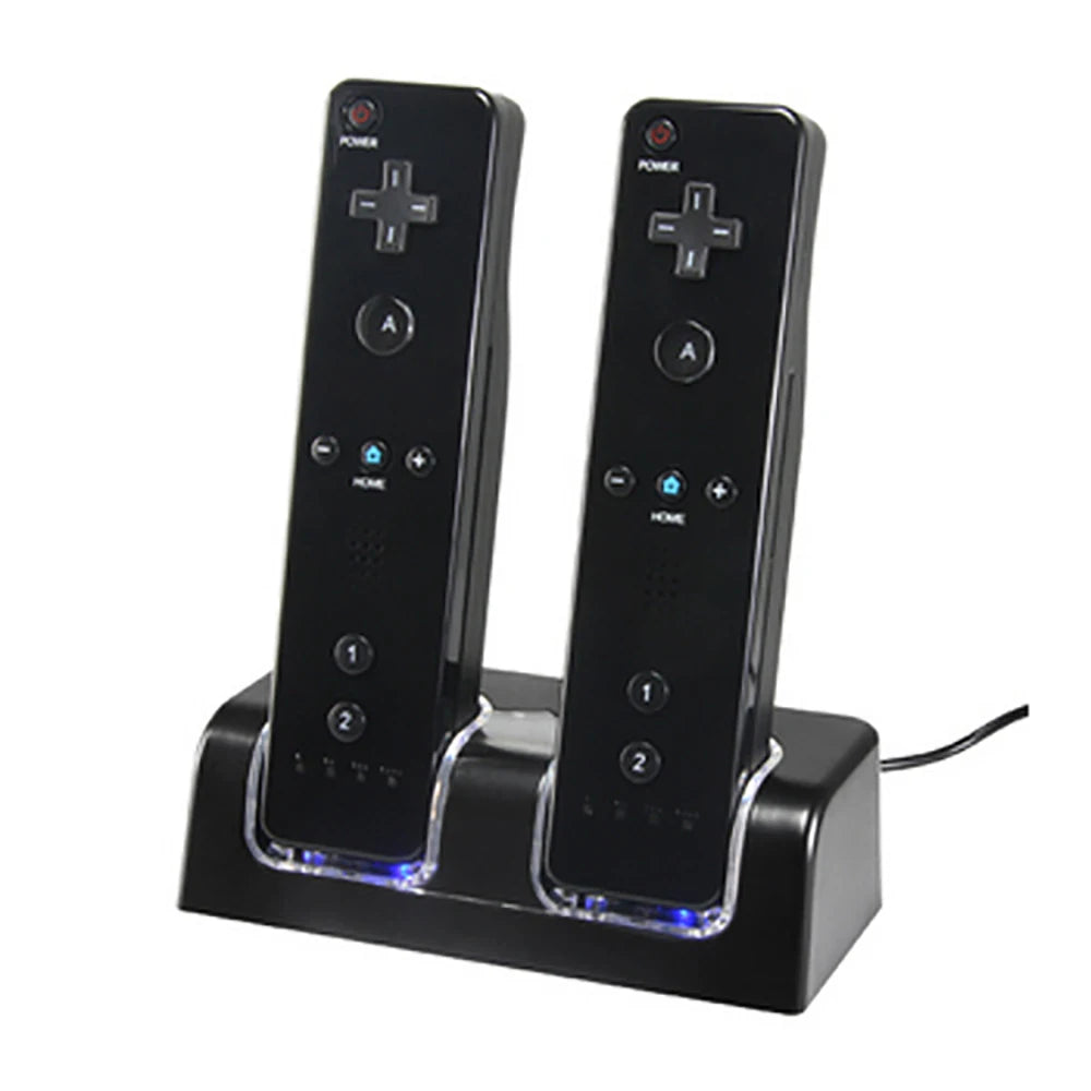 OSTENT Battery Pack Charger Charging Dock Station Controller Stand+ 2 Battery Packs for Nintendo Wii Remote Controller