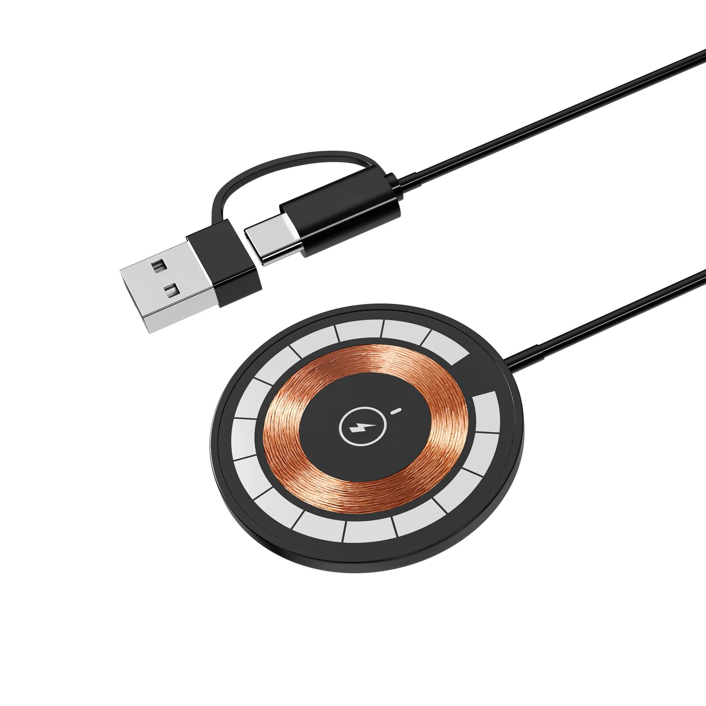 Wireless Charger 15W Compact And Convenient Black For Iphone 15/14/13/12/11/Pro/Max/Se 2020/Xs/Xr/X/8 Plus