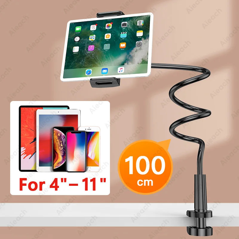 Tablet Bracket for Bed Desk Gooseneck Tablet Stand Flexible Long Arm Clamp 11 inch Tablet Holder For Smartphone Redmi Lenovo Pad