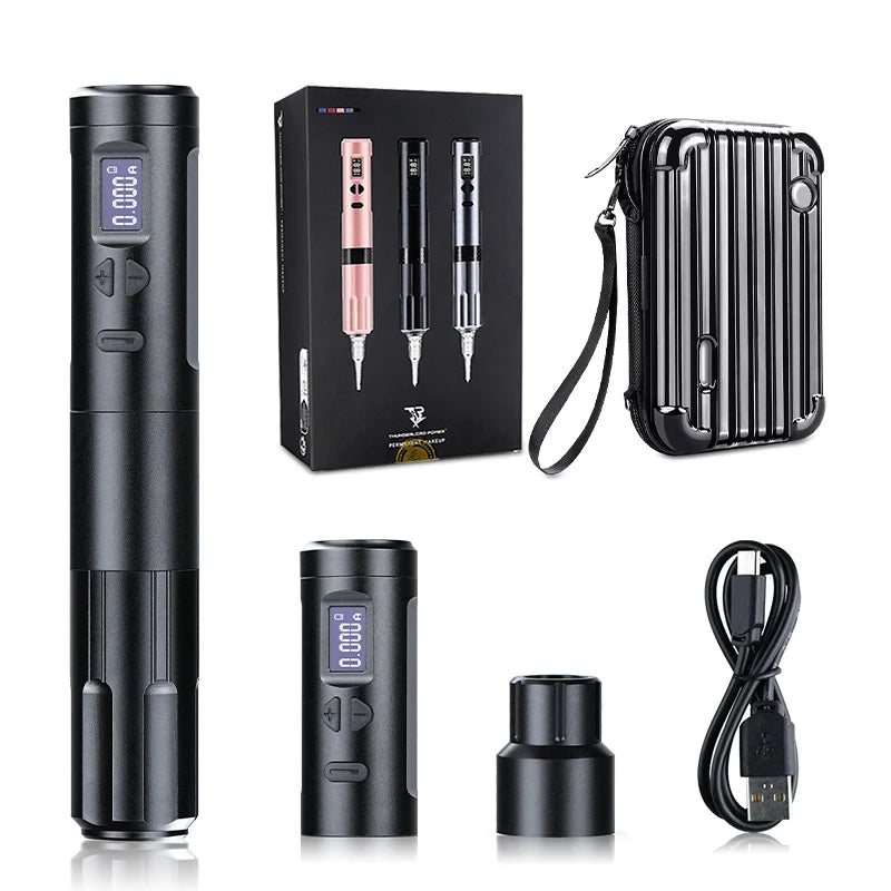 K6003 Wireless Pen Tattoo Machine with 2 Battery Packs for Eyebrow Permanent Makeup