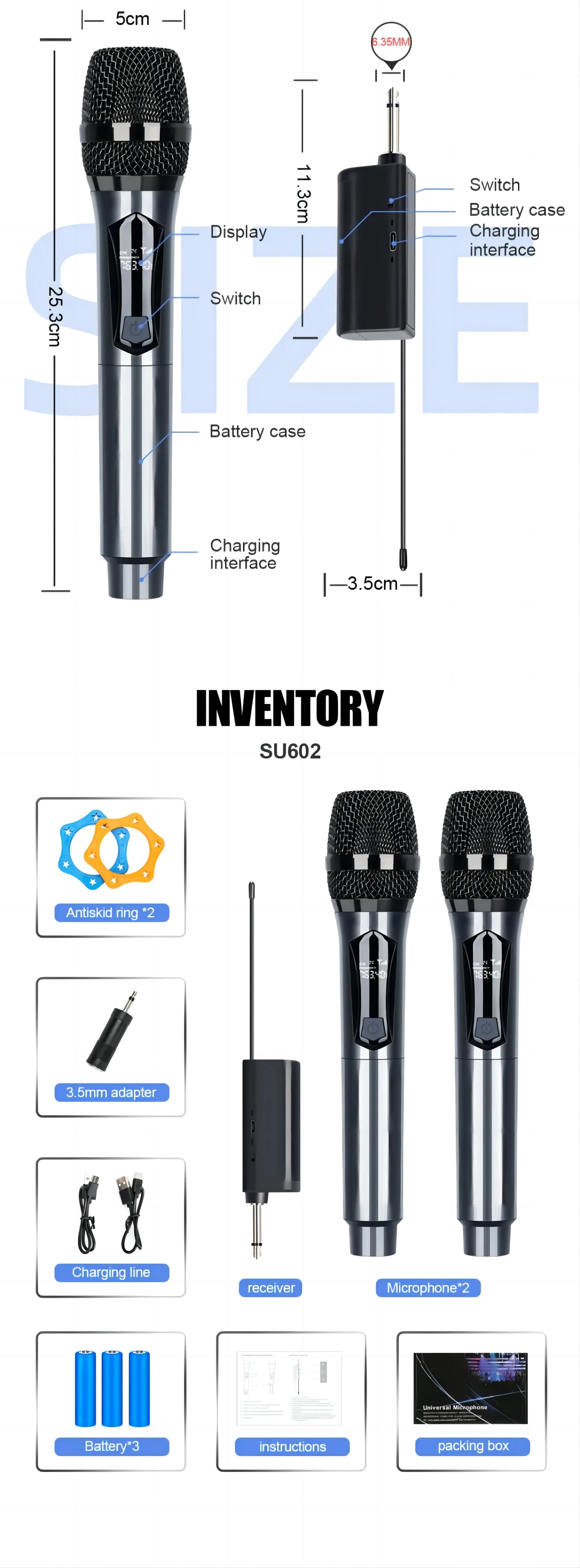 Wireless Microphone Original Professional Ultra High Frequency Heavy Duty Charging Type 4 Microphone Video Karaoke Singing