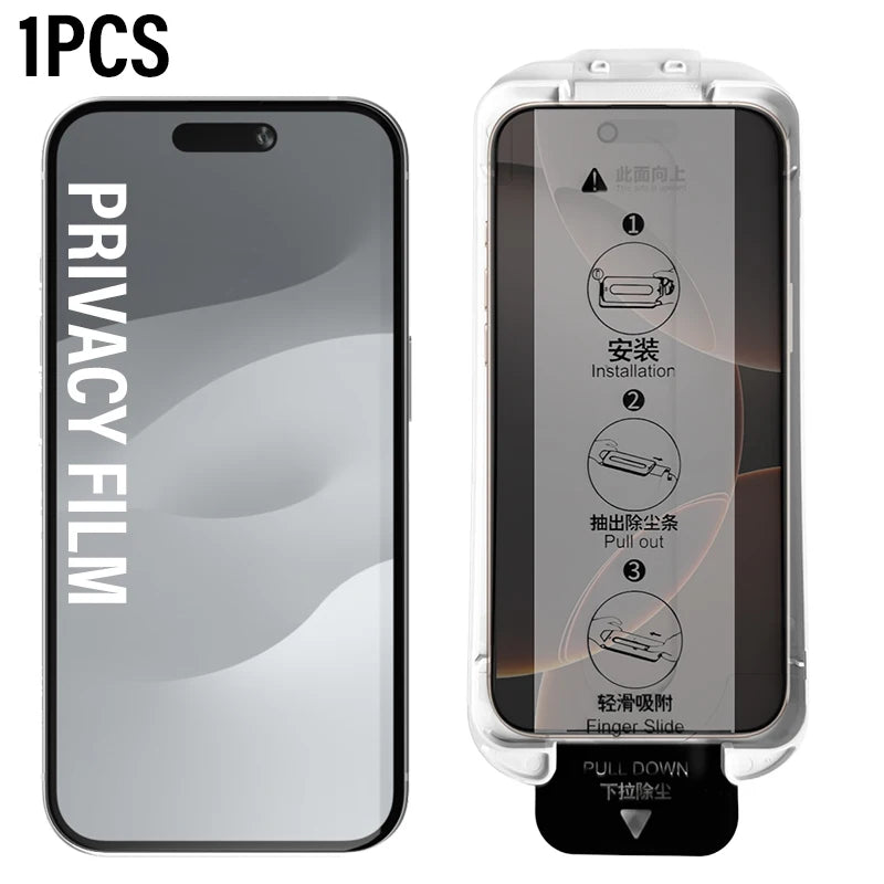 Easy Install Privacy Screen Protector For iPhone 17 16 Pro Max 16Plus Air 17Pm Anti-spy Protective Glass For iPhone17 iPhone16