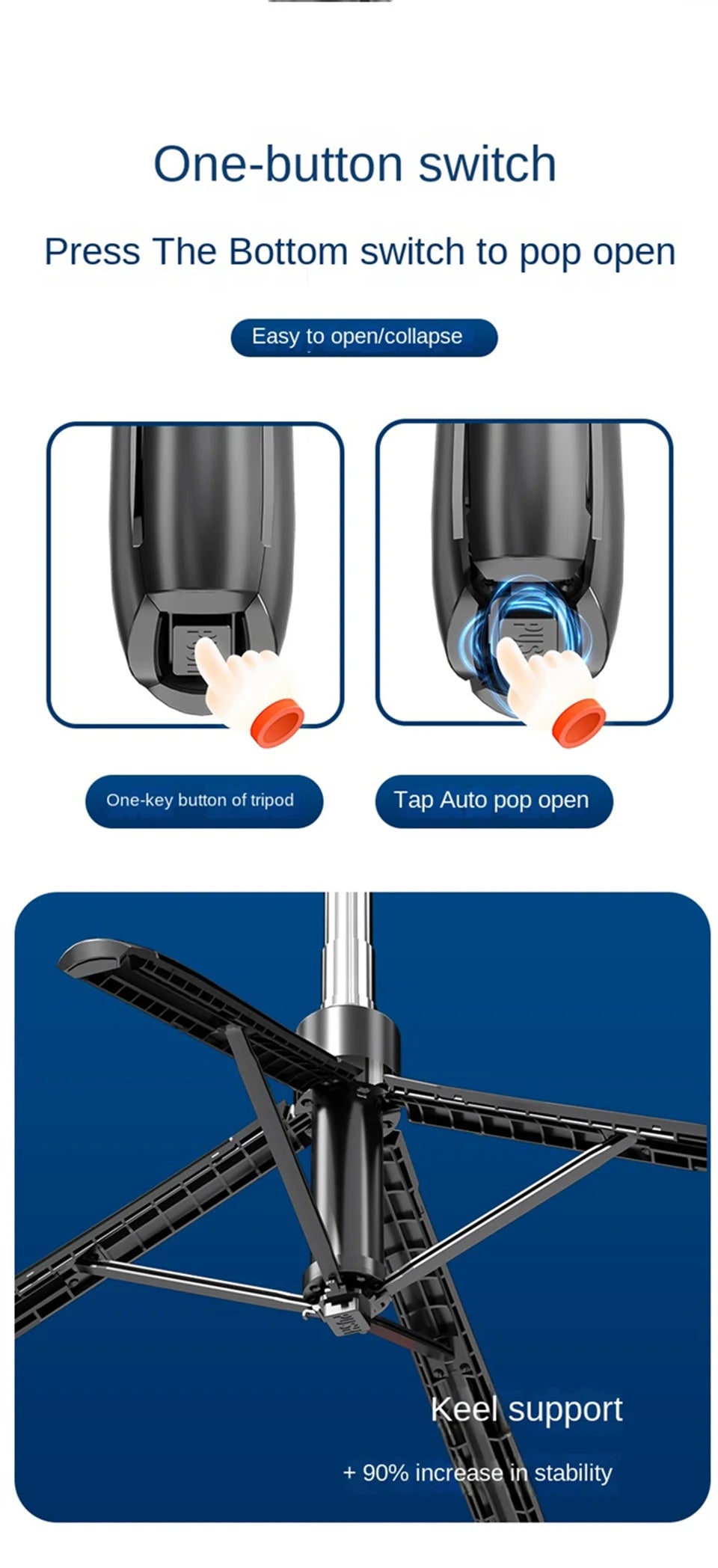Tripod for Smartphone Camera,Tripods Stand With Wireless Bluetooth,Selfie Stick brackets with Phone Holder for Vlog/Video