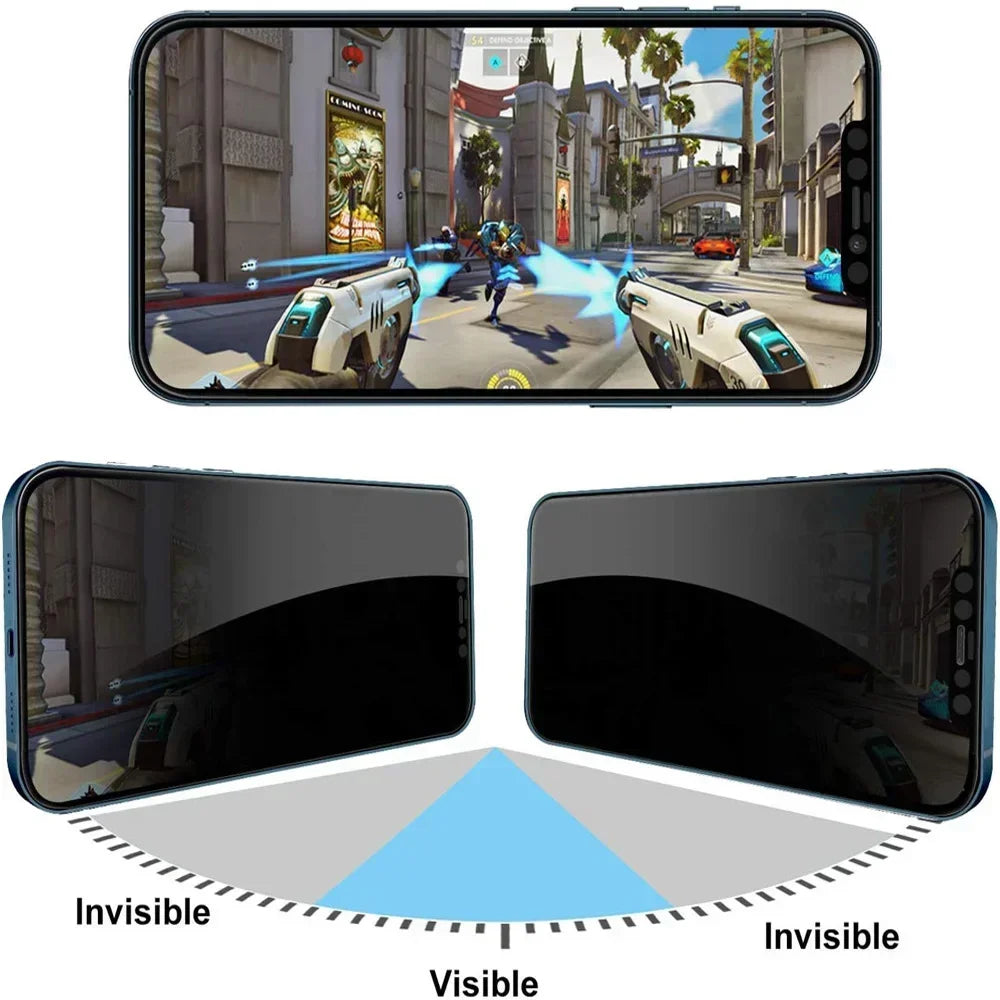 360 Degree Privacy Screen Protector For iPhone 16 15 14 13 12 11 Pro MAX XS Max XR Anti-Spy Screen Protector For iPhone 15 Plus