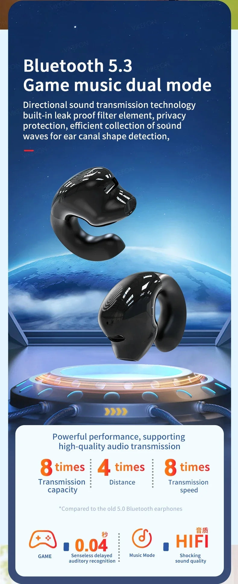 Wireless Headphones Bluetooth 5.3 Earphones With Mic Single in-Ear Sports Waterproof TWS Earbuds Bluetooth Handsfree Headset