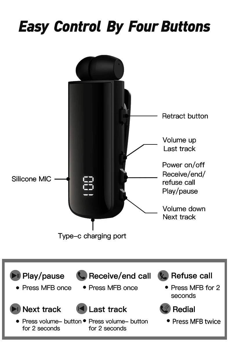 Bluetooth Earphones connects two phone Wireless HiFi Headset Waterproof Noise Reduction Sports Earbuds With Mic For Smartphone