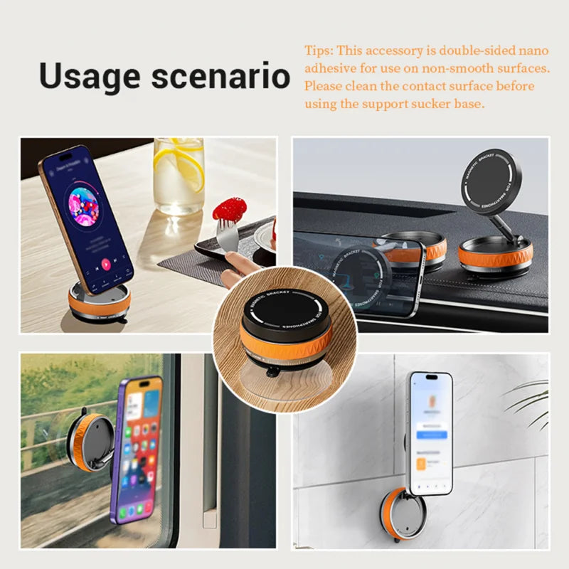 Magnetic Car Phone Holder For Magsafe Mobile Phone Stands 360 Rotatable Folding Holder Magnetic Stable Holder Car Accessories