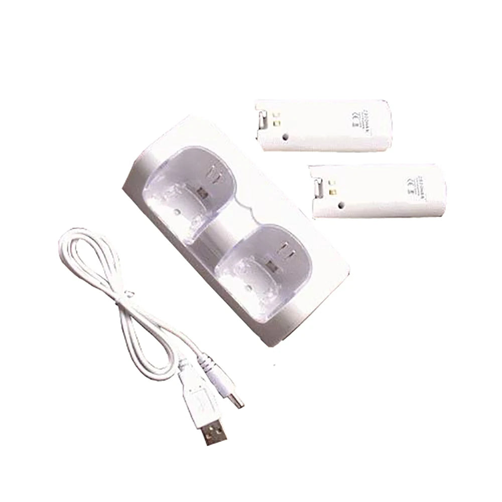 OSTENT Battery Pack Charger Charging Dock Station Controller Stand+ 2 Battery Packs for Nintendo Wii Remote Controller