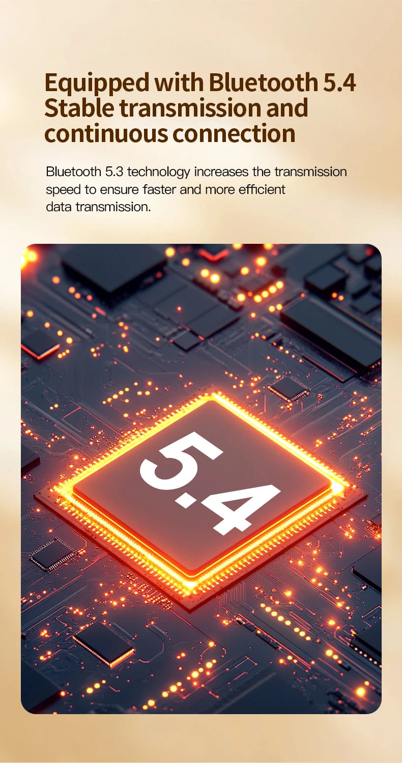 Bluetooth 5.4 Earphones Wireless Headphone Smart Adjustable Touch Sports Waterproof Earbuds Stereo Music Headset For Xiaomi