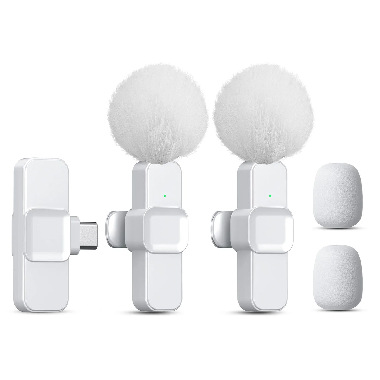 New Wireless Lavalier Microphone Portable Audio Video Recording Mini Microphone for iPhone Android PC Camera Live Gaming Phone