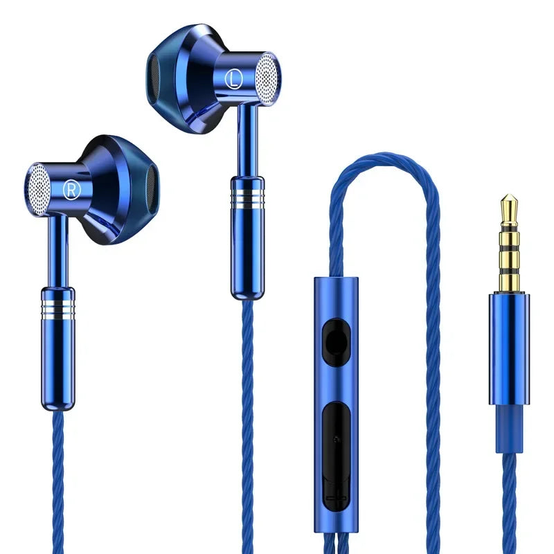 Wired Headphones Bass 9D Stereo Earphones Mic Headphone Headset in-ear Wire Earphon Earbud Phone Headset with Microphone