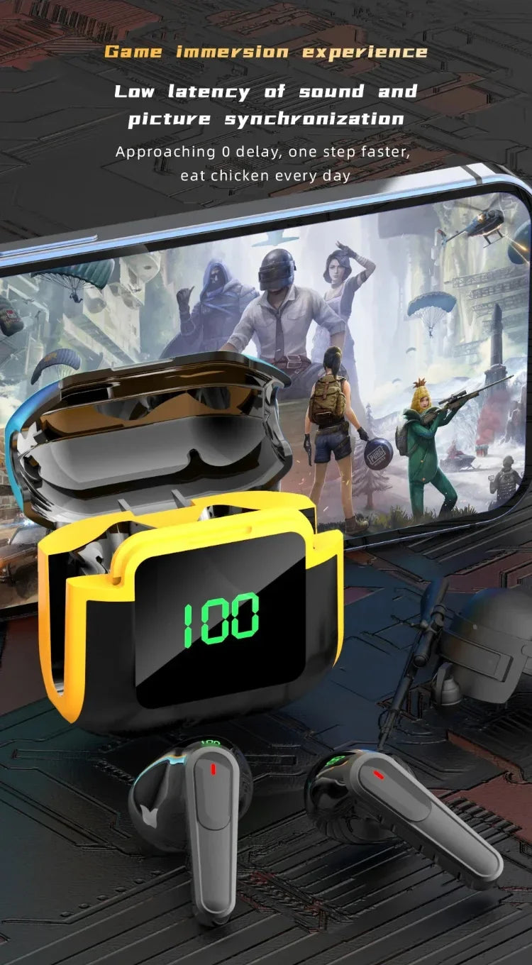 Bluetooth 5.3 Headphones TWS Wireless Earphones with LED Display Stereo Headset Touch Control Earbuds Noise Reduction