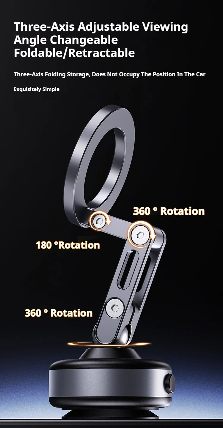 Magnetic Phone Holder Rotating Folding Electric Vacuum Suction Mag Stand For Car Navigation Gym Kitchen Streaming Bracket