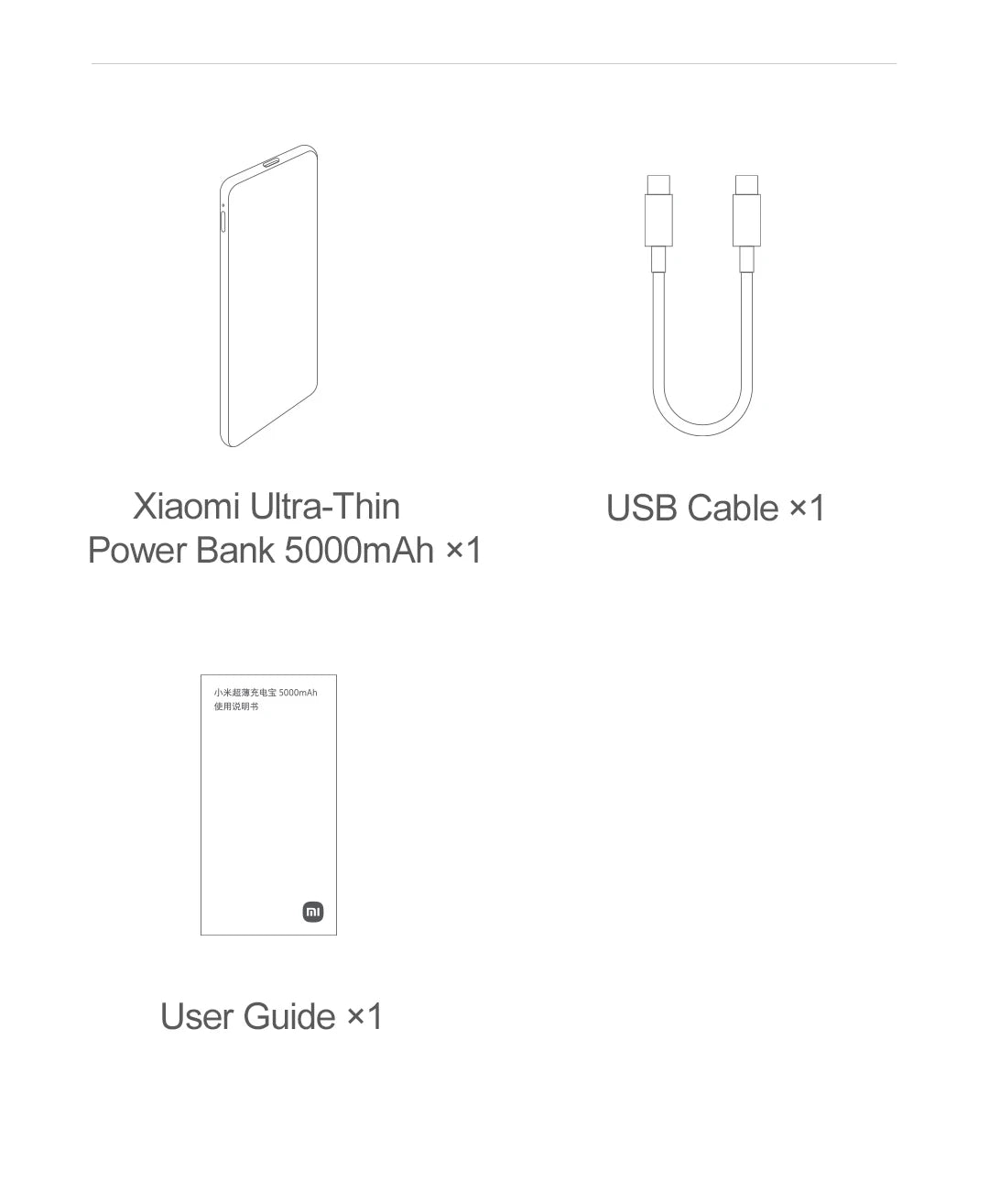 XIAOMI Ultra Slim Power Bank 5000 mAh 20W MAX PB0520MI,Card‑Style USB‑C Fast Charge, Dual‑Way,10 mm Thin,For iPhone 16 15 14 pro