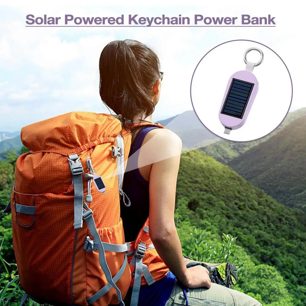 Solar Keychain Charger Solar Power Bank Fast Charging Wireless Charger Solar Pocket Chargers External Power Bank Keychain