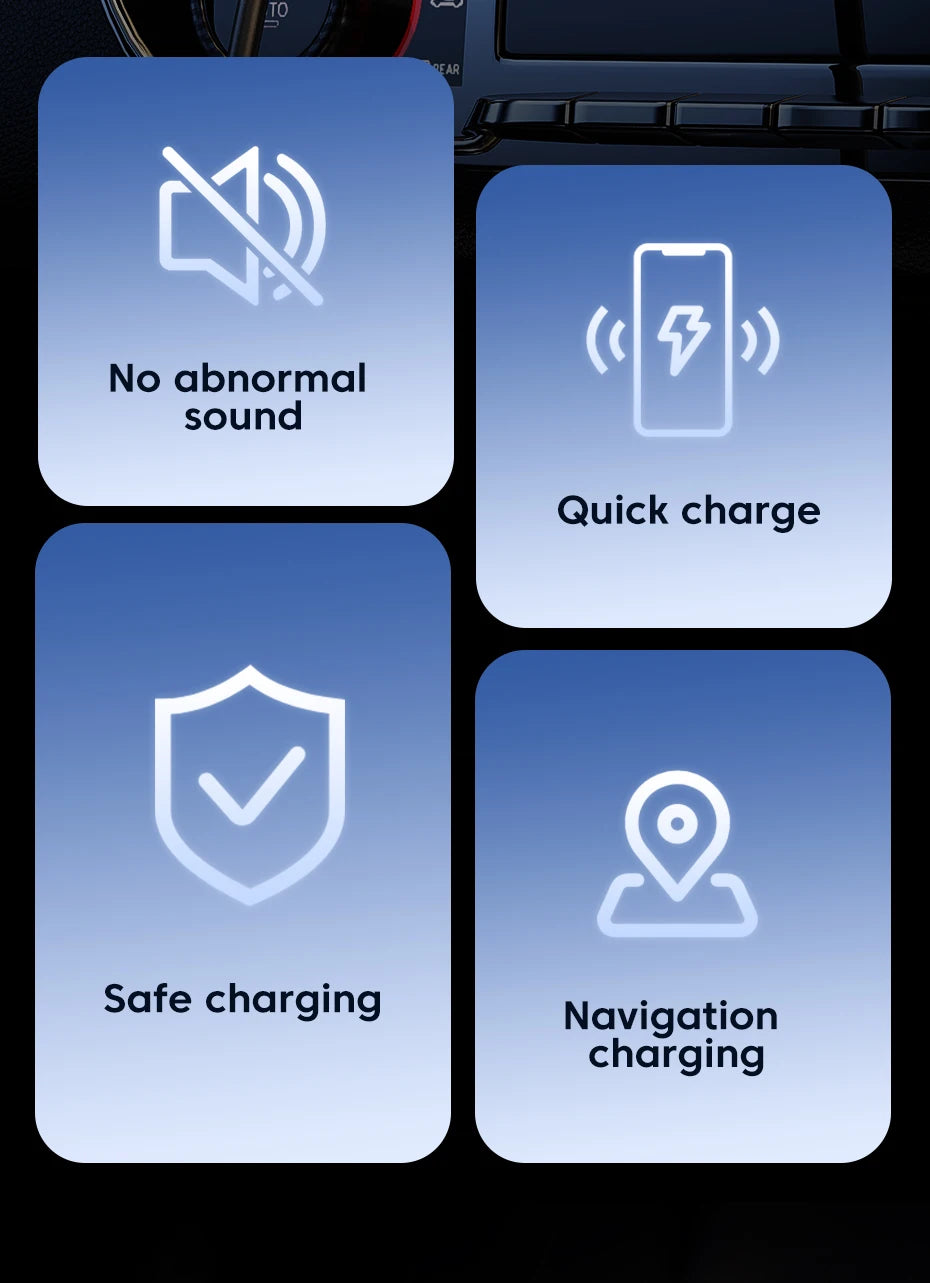 Auto Clamping Wireless Car Charger 15W Fast Charging Car Charger Phone Mount Phone Holder for iPhone 16 15 14 13 12 11 Pro Max