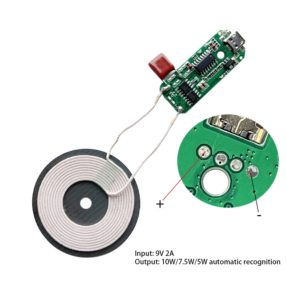 10W 15W 20W High Power Wireless Charger Transmitter Module Type C Micro USB + Coil QC/PD/QI Standard Fast Charging Circuit Board