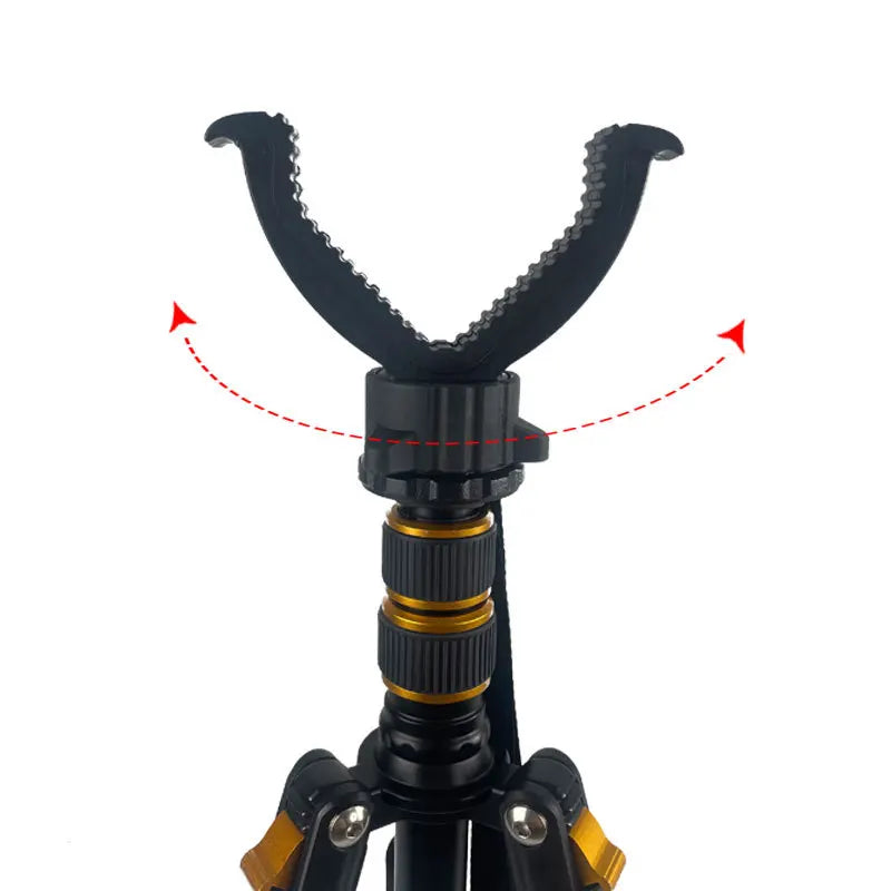Aluminum Portable Outdoor Tripod Universal Retractable Quick-release Tripod Hunting Camping Bracket w/ V-shaped Head Accessories