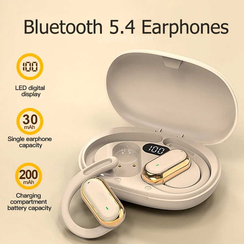 Bluetooth 5.4 Earphones Wireless Headphone Smart Adjustable Touch Sports Waterproof Earbuds Stereo Music Headset For Xiaomi